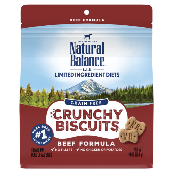 Natural Balance Limited Ingredient Diet Crunchy Biscuits Beef Case of 6 Dog Treat 283g