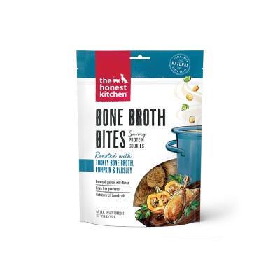 The Honest Kitchen Bone Broth Bites Roasted With Turkey Bone Broth, Pumpkin &amp; Parsley Dog Treats 227g