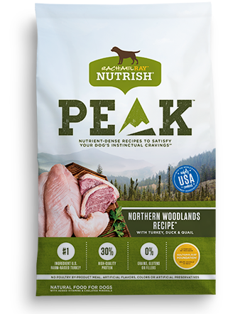 Rachael Ray Nutrish PEAK Northern Woodlands Recipe with Turkey, Duck &amp; Quail Natural Grain-Free Dry Dog Food 10.4kg