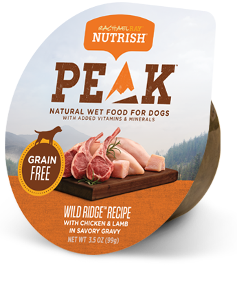 Rachael Ray Nutrish PEAK Grain-Free Wild Ridge Recipe with Chicken &amp; Lamb in Savory Gravy Case of 8Wet Dog Food 99g