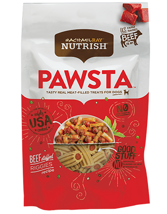 Rachael Ray Nutrish Pawsta Dog Treats, Riggies Stuffed with Beef Recipe 425g