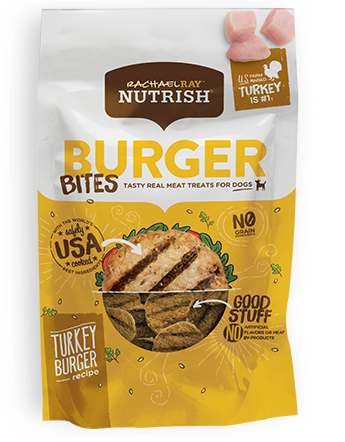 Rachel Ray Nutrish Tasty Real Meat Turkey Burger Bites Dog Treats 340g