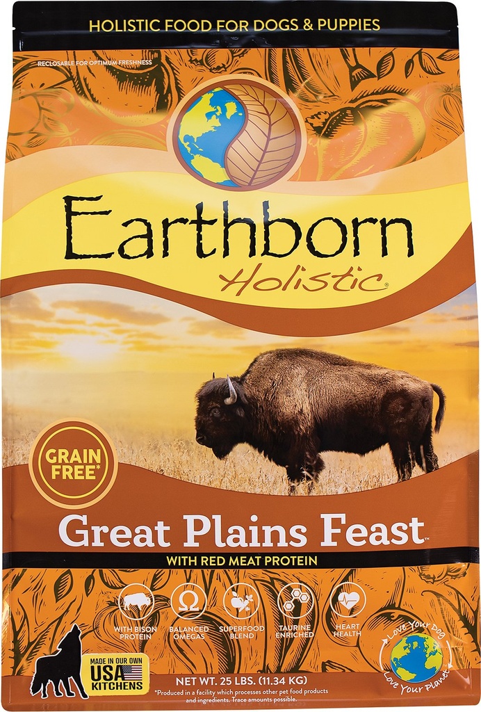 Earthborn Holistic Great Plains Feast Grain-Free Natural Dry Dog Food 11.3kg