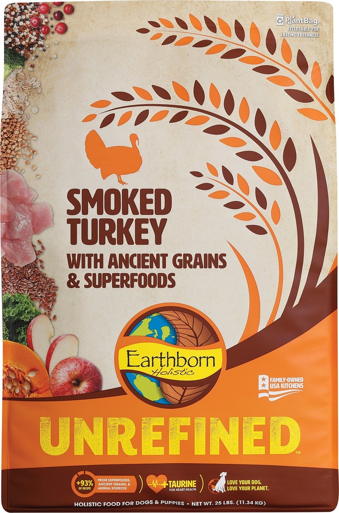Earthborn Holistic Unrefined Smoked Turkey with Ancient Grains &amp; Superfoods Dry Dog Food 11.3kg
