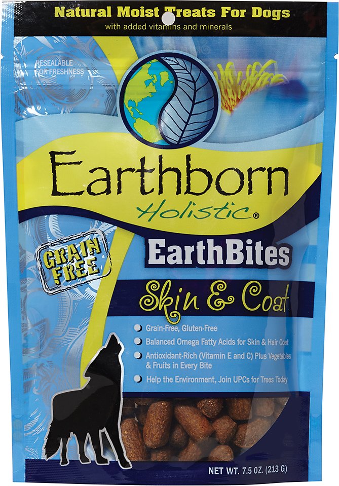 Earthborn Holistic EarthBites Skin &amp; Coat Natural Moist Grain-Free Treats For Dogs 213g