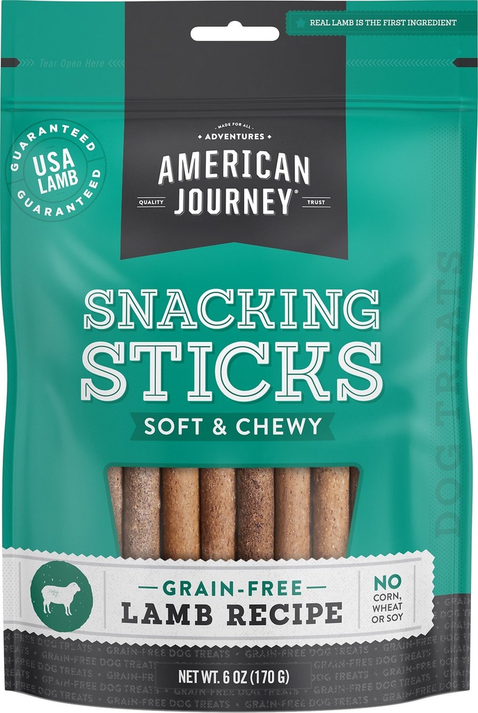 American Journey Lamb Recipe Grain-Free Soft &amp; Chewy Snacking Sticks Dog Treats 170g