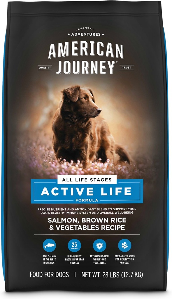 American Journey Active Life Formula Salmon, Brown Rice &amp; Vegetables Recipe Dry Dog Food 12.7kg