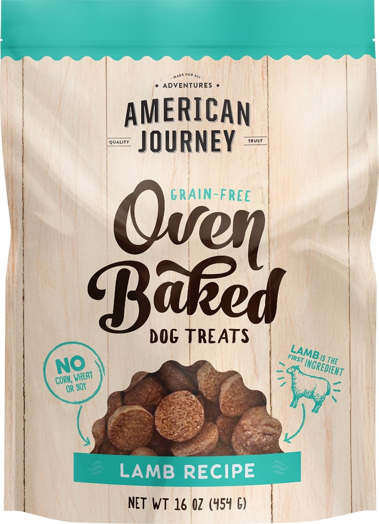 American Journey Lamb Recipe Grain-Free Oven Baked Crunchy Biscuit Dog Treats 454g