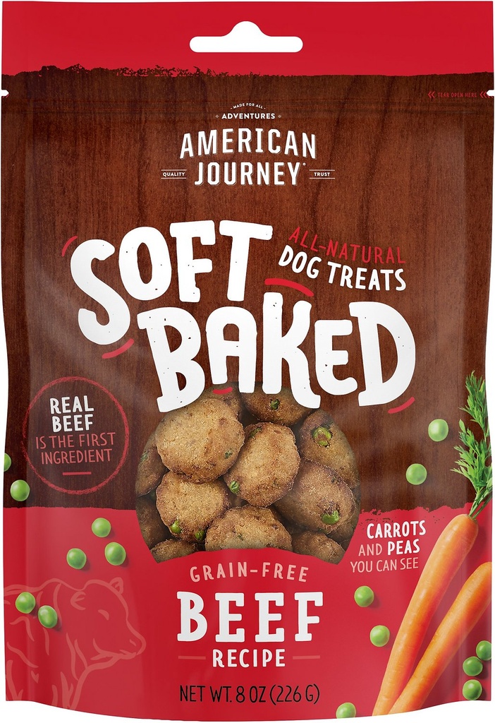 American Journey Beef Recipe Grain-Free Soft-Baked Dog Treats 227g