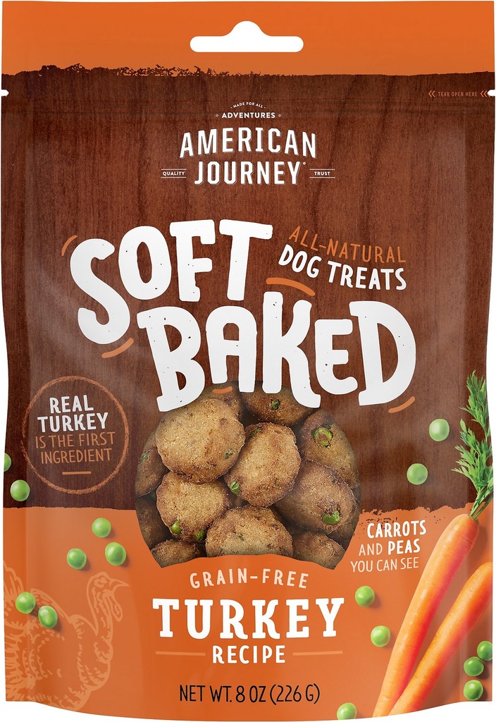 American Journey Turkey Recipe Grain-Free Soft-Baked Dog Treats 227g