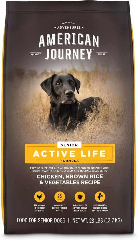 American Journey Active Life Formula Senior Chicken, Brown Rice &amp; Vegetables Recipe Dry Dog Food 12.7kg