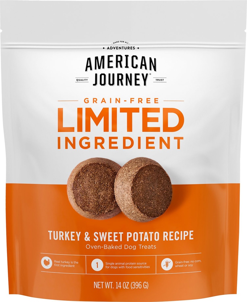 American Journey Turkey &amp; Sweet Potato Recipe Limited Ingredient Dog Treats 396g