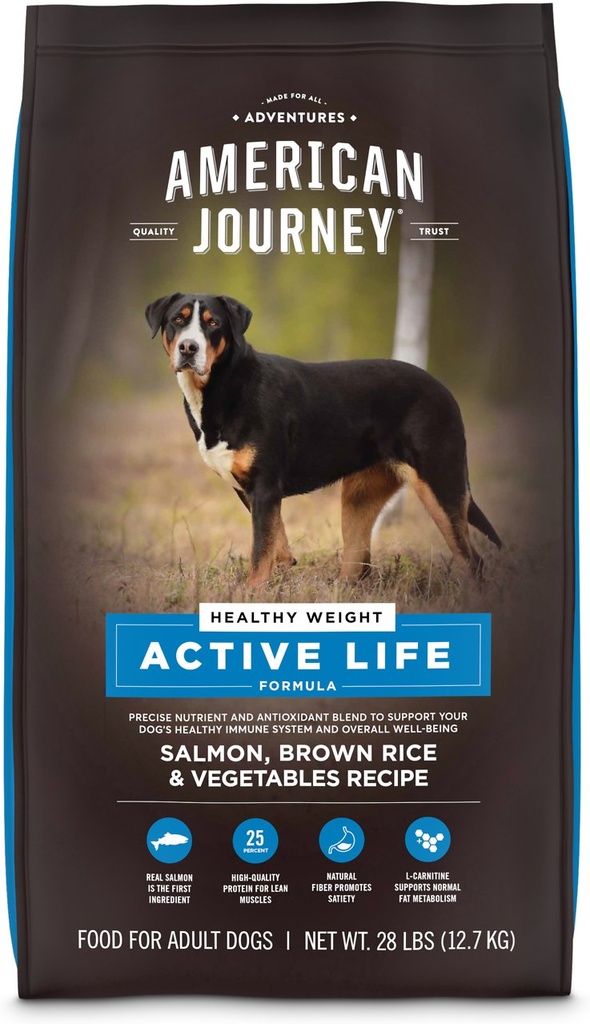 American Journey Active Life Formula Healthy Weight Salmon, Brown Rice &amp; Vegetables Recipe Dry Dog Food 12.7kg