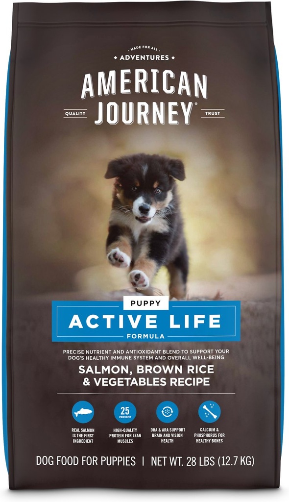 American Journey Active Life Formula Puppy Salmon, Brown Rice &amp; Vegetables Recipe Dry Dog Food 12.7kg