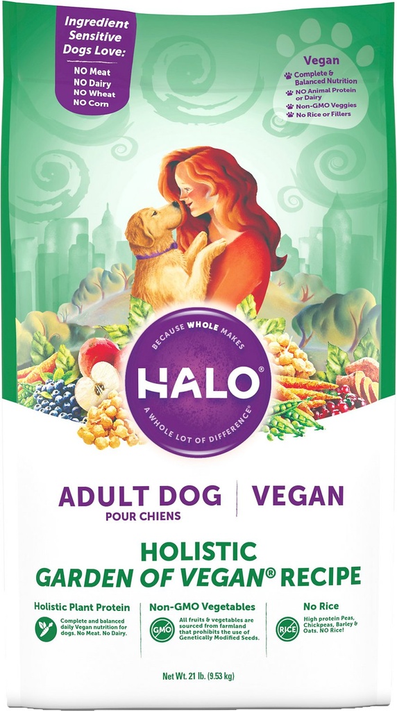 Halo Holistic Chicken-Free Garden of Vegan Dry Dog Food 9.53kg