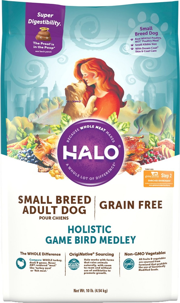 Halo Holistic Small Breed Grain-Free Game Bird Medley Dry Dog Food 4.54kg