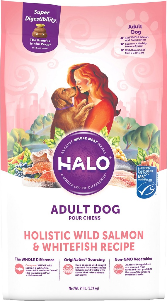 Halo Holistic Wild Salmon &amp; Whitefish Adult Dry Dog Food 9.5kg