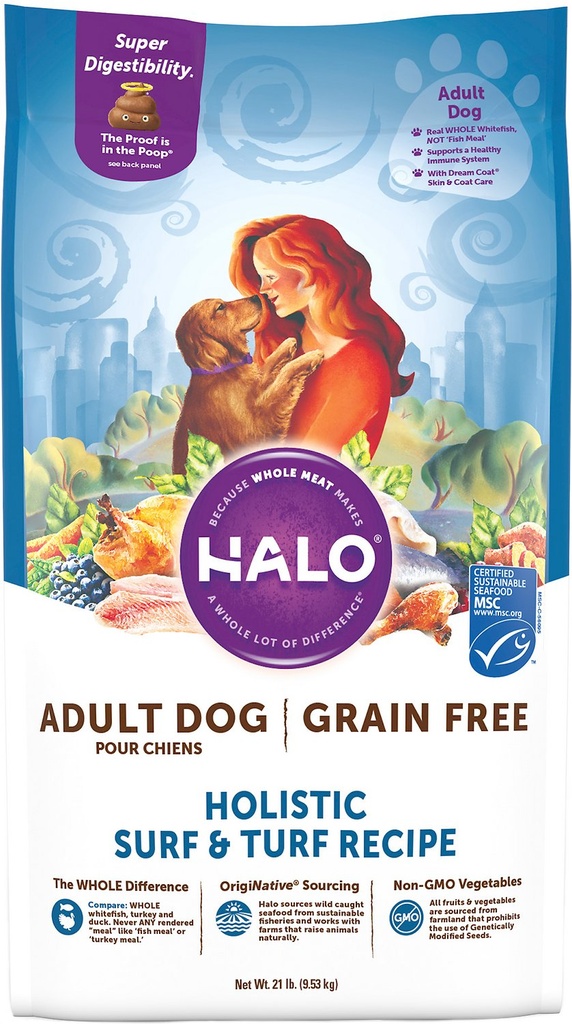 Halo Holistic Surf &amp; Turf Grain-Free Adult Dry Dog Food 9.5kg