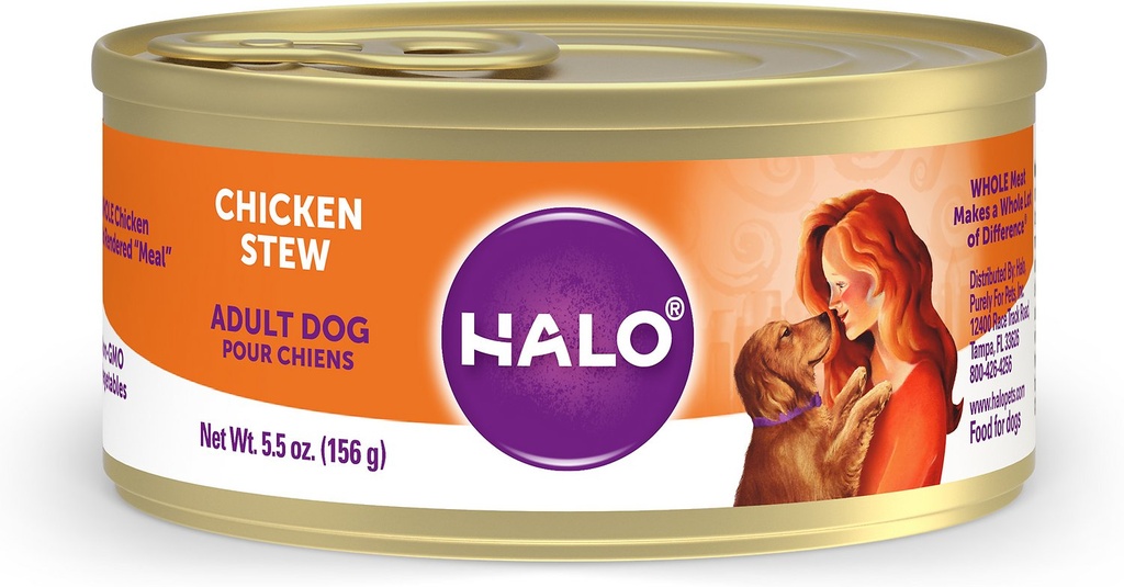 Halo Holistic Chicken Stew Adult Case of 12 Canned Dog Food 156g