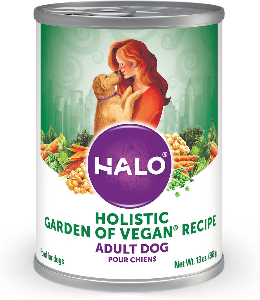 Halo Holistic Garden of Vegan Recipe Adult Case of 12 Canned Dog Food 368g