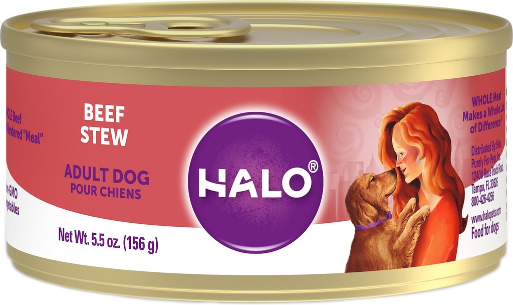 Halo Holistic Beef Stew Adult Case of 12 Canned Dog Food 156g