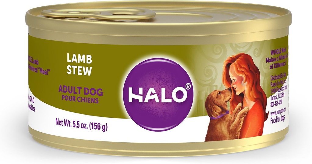 Halo Lamb Stew Adult Case of 12 Canned Dog Food 156g