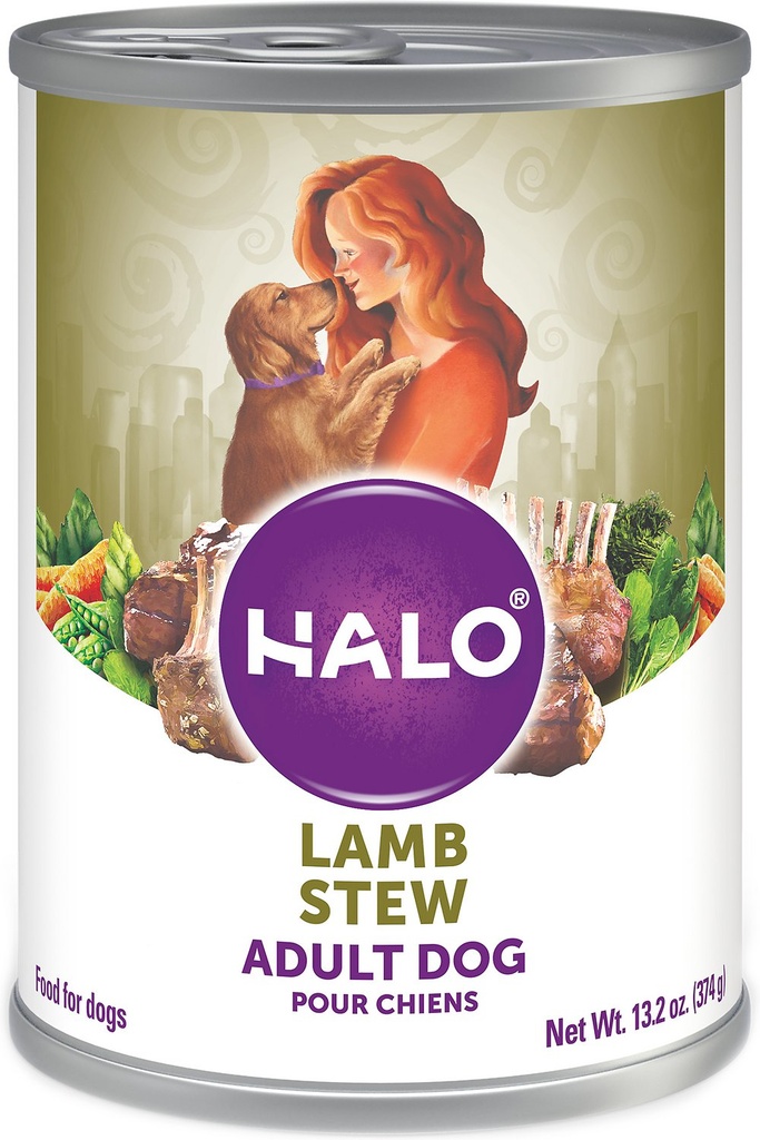 Halo Lamb Stew Adult Case of 6 Canned Dog Food 374g