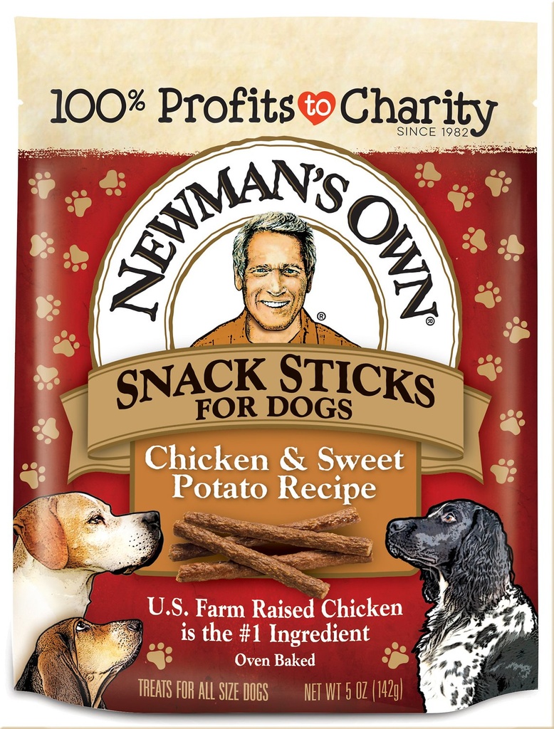 Newman's Own Snack Sticks Chicken &amp; Sweet Potato Recipe Grain-Free Dog Treats 142g