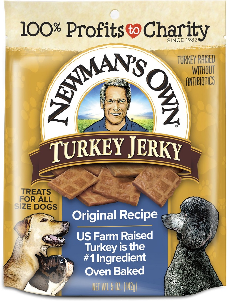 Newman's Own Turkey Jerky Original Recipe Dog Treats 142g