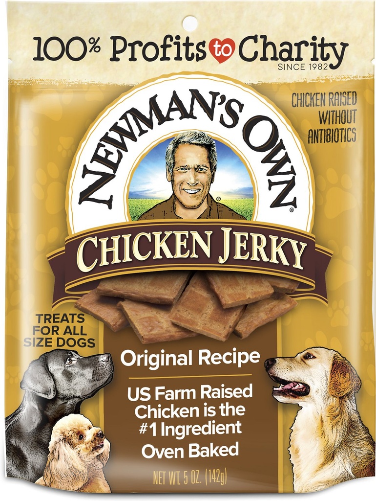 Newman's Own Chicken Jerky Original Recipe Dog Treats 142g