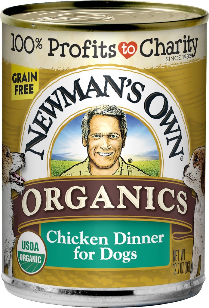 Newman's Own Organics Grain-Free 95% Chicken Dinner Case of 12 Canned Dog Food 360g