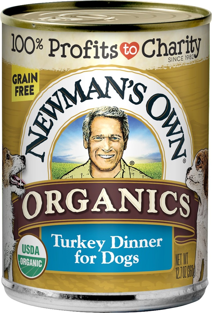 Newman's Own Organics Grain-Free 95% Turkey Dinner CASE OF 12 Canned Dog Food 360g