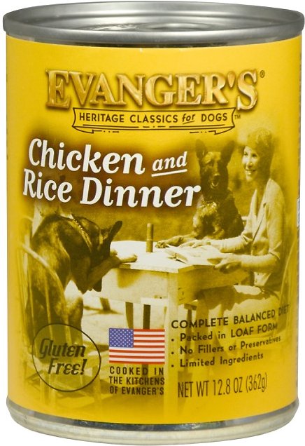 Evanger's Classic Recipes Chicken &amp; Rice Case of 12 Canned Dog Food 362g