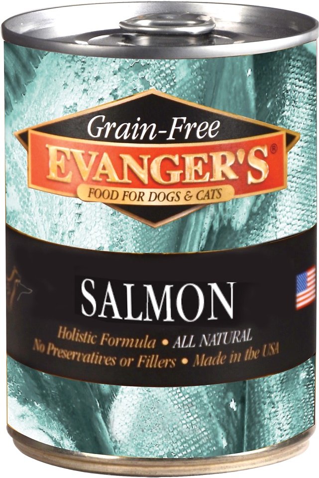 Evanger's Grain-Free Salmon Case of 12 Canned Dog &amp; Cat Food Supplement Topper 362g