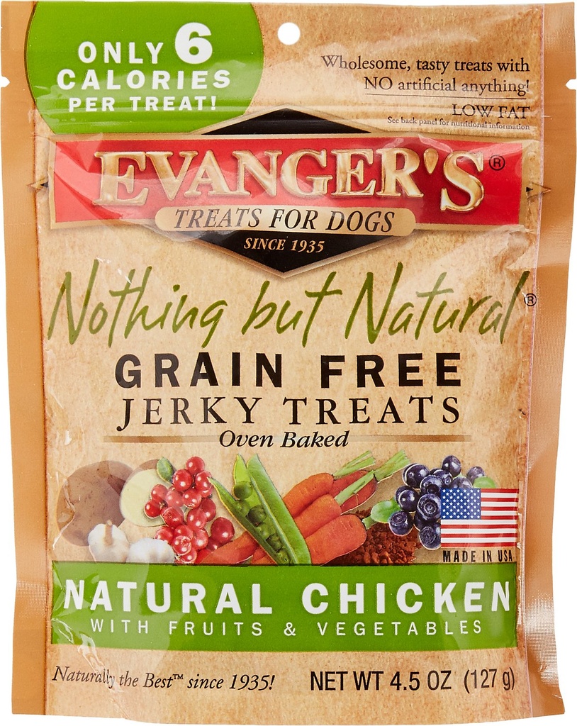 Evanger's Nothing But Natural Organic Chicken with Fruits &amp; Vegetables Jerky Dog Treats 127g