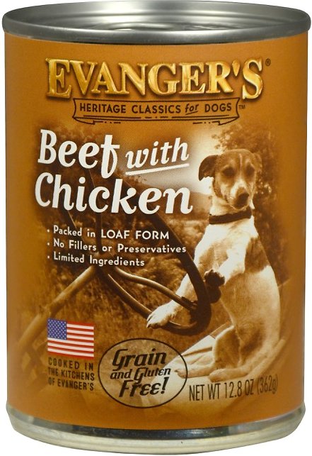 Evanger's Classic Recipes Beef with Chicken Grain-Free Case of 12 Canned Dog Food 362g