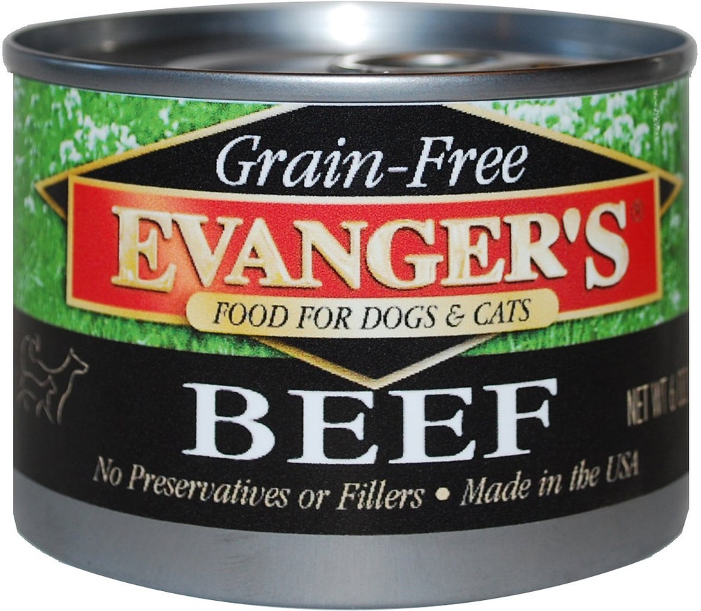 Evanger's Grain-Free Beef Case of 24 Canned Dog &amp; Cat Food 170g