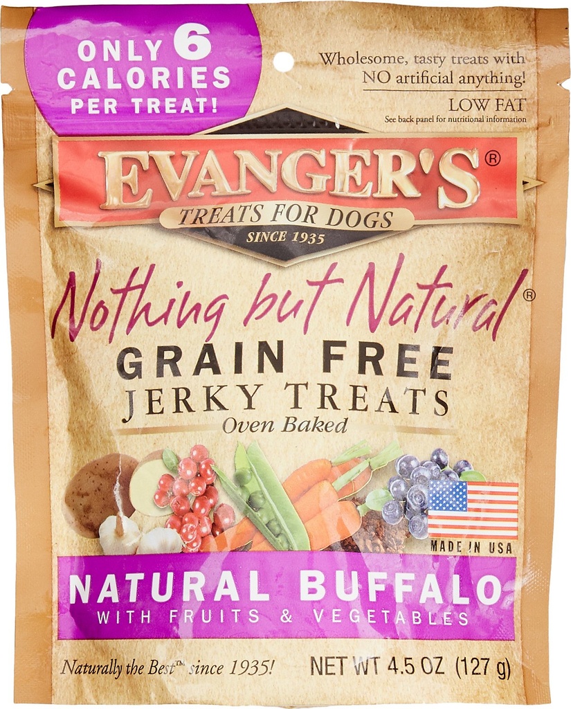 Evanger's Nothing But Natural Buffalo with Fruits &amp; Vegetables Jerky Dog Treats 127g