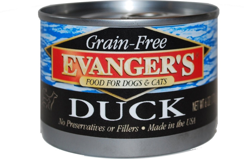 Evanger's Grain-Free Duck Case of 24 Canned Dog &amp; Cat Food 170g