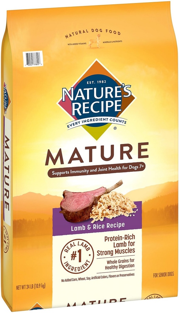 Nature's Recipe Mature Lamb &amp; Rice Recipe Dry Dog Food 10.9kg