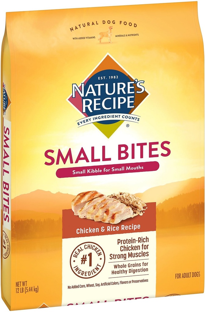 Nature's Recipe Small Bites Chicken &amp; Rice Recipe Dry Dog Food 5.44kg