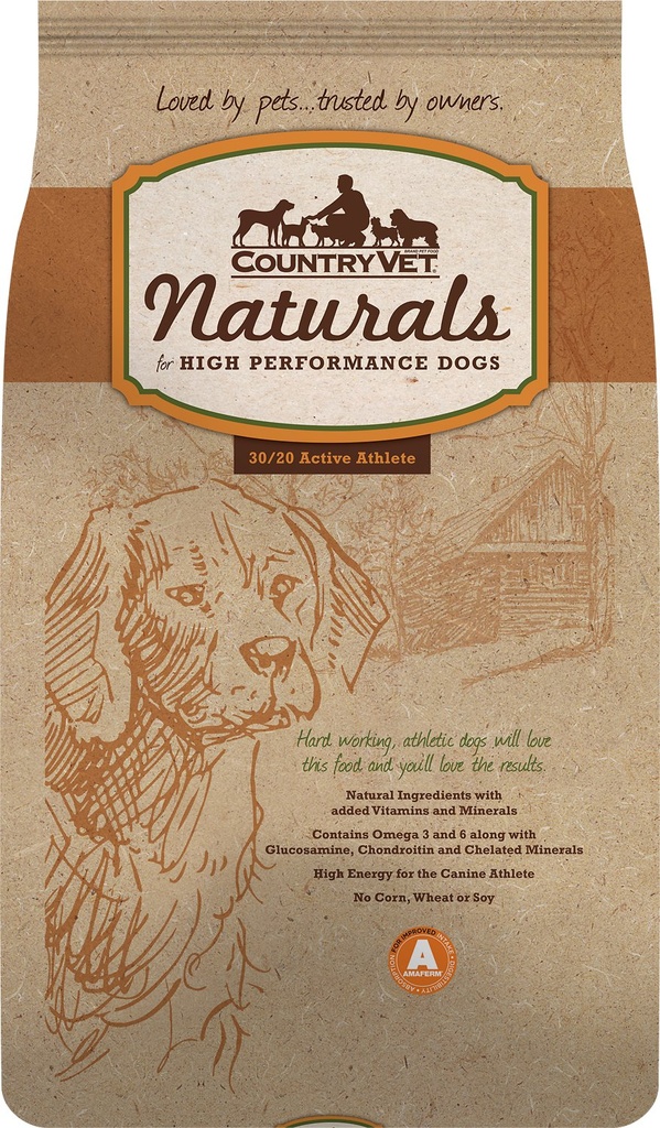 Country Vet Naturals 30/20 Active Athlete Dog Food 15.9kg