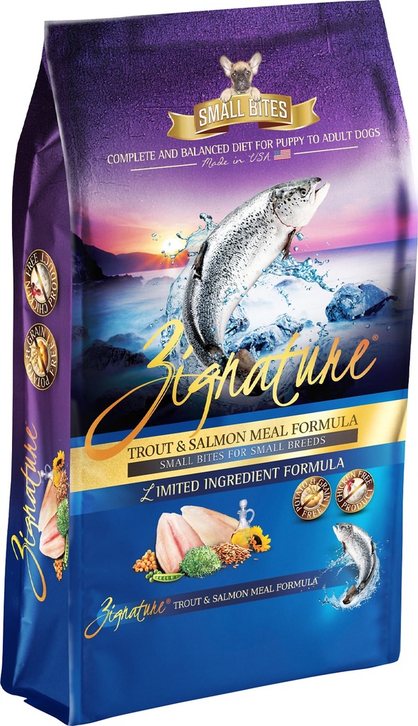 Zignature Small Bites Grain-Free Trout &amp; Salmon Meal Dry Dog Food 5.7kg