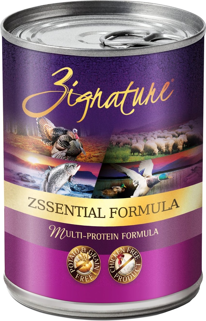 Zignature Zssential Multi-Protein Formula Grain-Free Case of 12 Canned Dog Food 368g