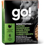 Go! SENSITIVITIES Limited Ingredient Grain-Free Shredded Turkey Case of 12 Dog Food 354g