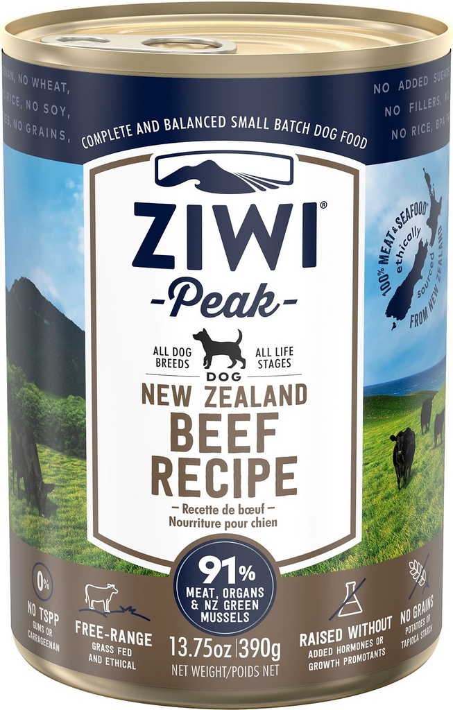 Ziwi Peak Beef Recipe Case of 12 Canned Dog Food 390g