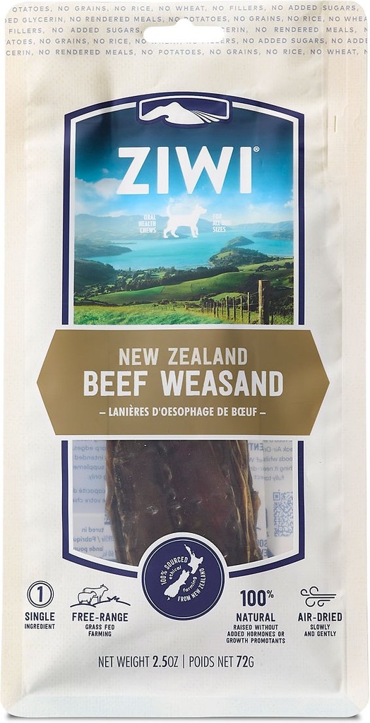 Ziwi Oral Health Air-Dried Beef Weasand Dog Chews 72g