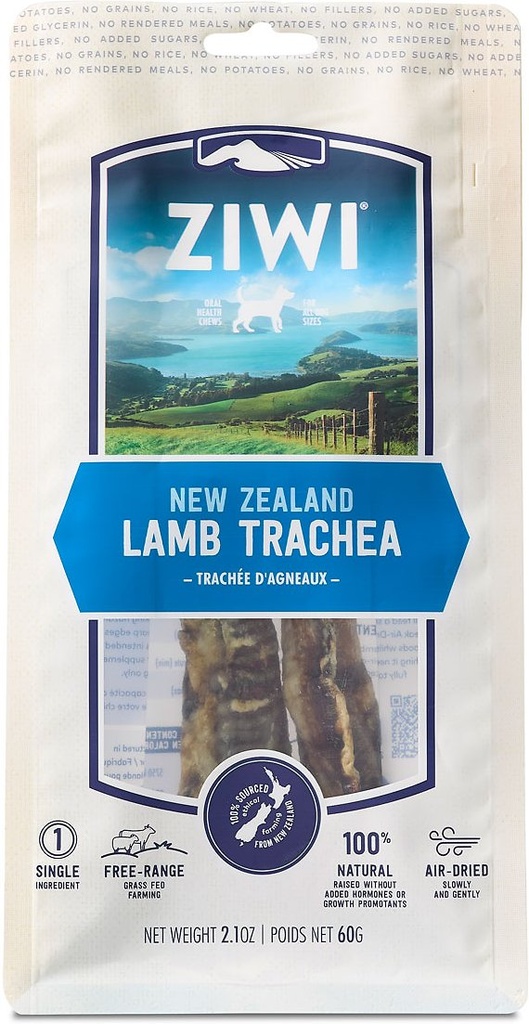 Ziwi Oral Health Air Dried Lamb Trachea Dog Chews 60g