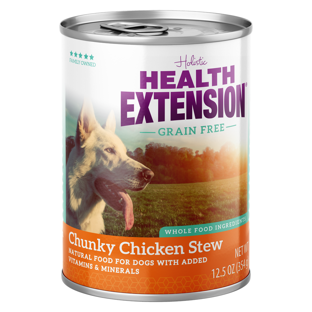 Health Extension Grain-Free Chunky Chicken Stew Case of 12 Canned Dog Food 354g