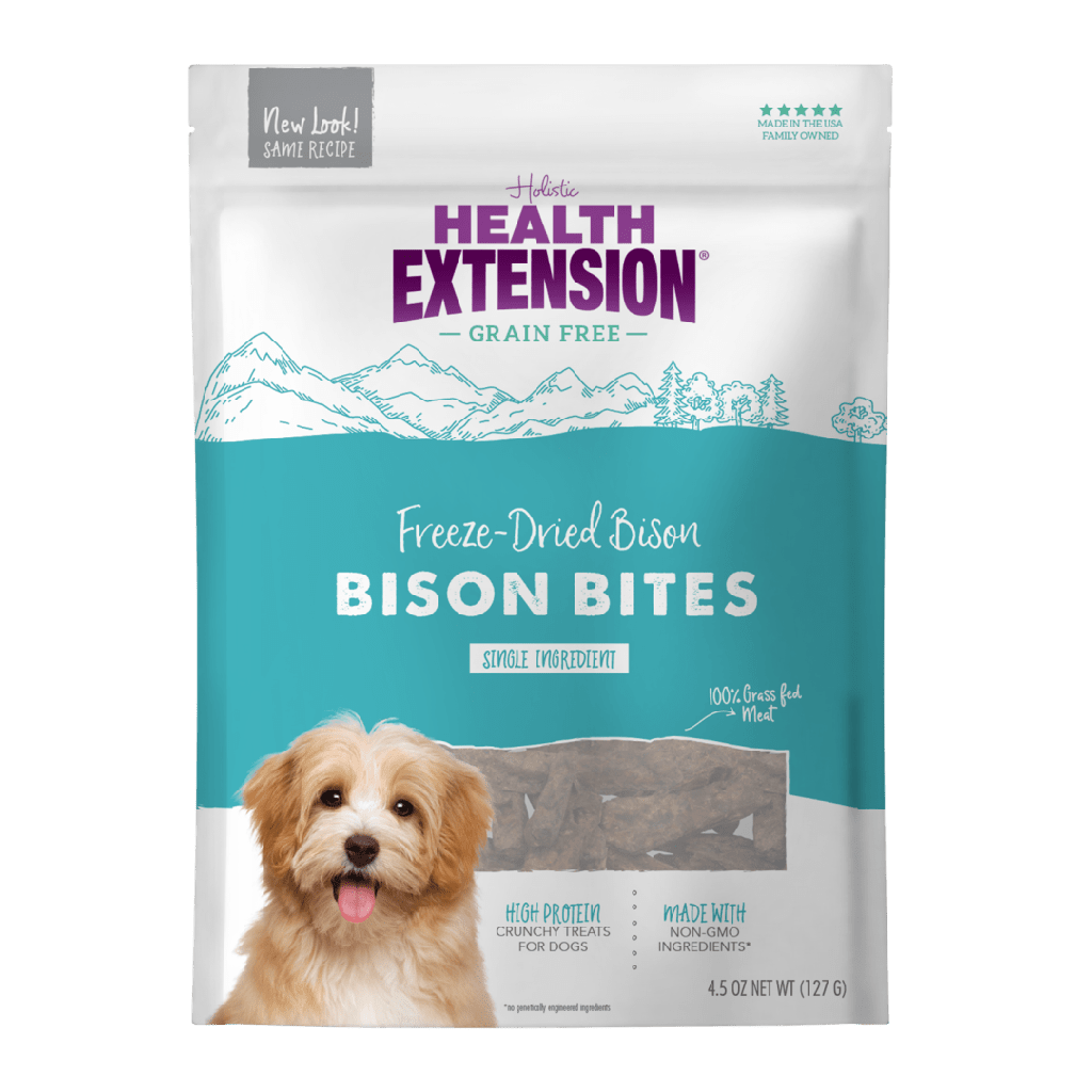 HEALTH EXTENSION Freeze-Dried Grain Free Bison Bites Dog Treats 127g